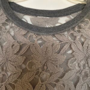 Free People Gray Lace Mini Dress